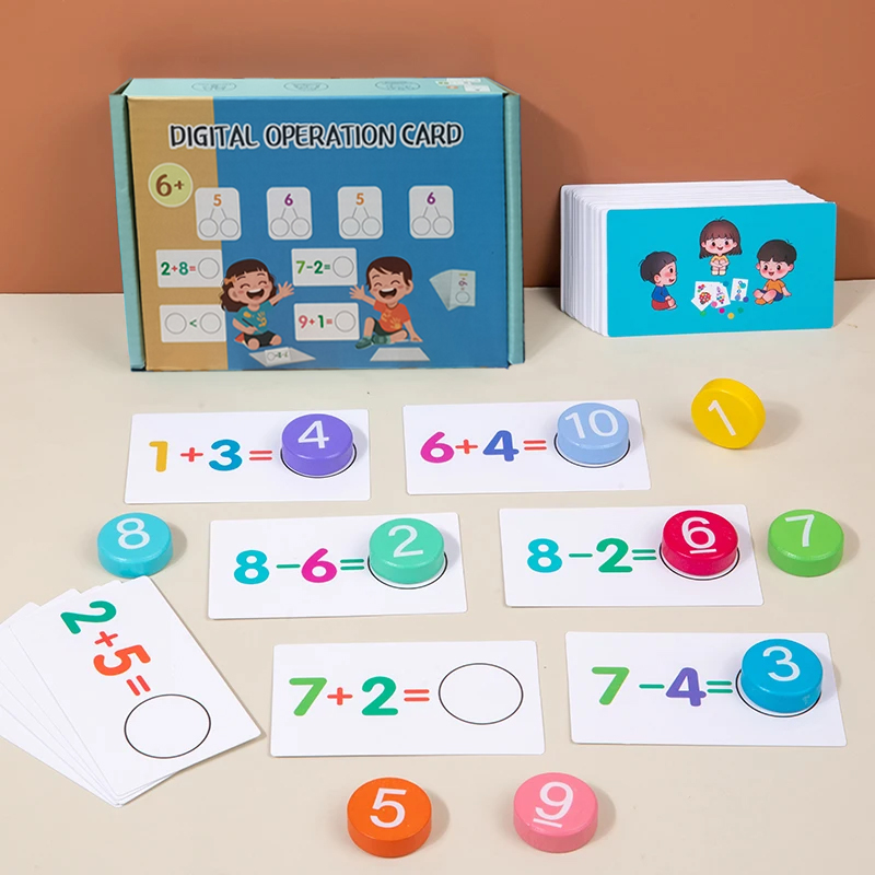 Cooperative Card Game - Mainan matematika montesori anak-anak mainan hitung
