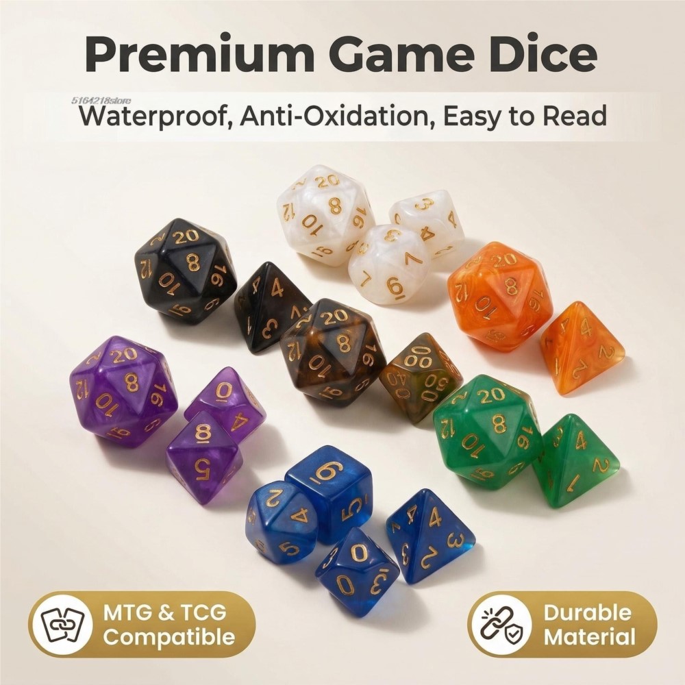 Game Token Counter - 7 Buah Set Dadu Permainan Papan